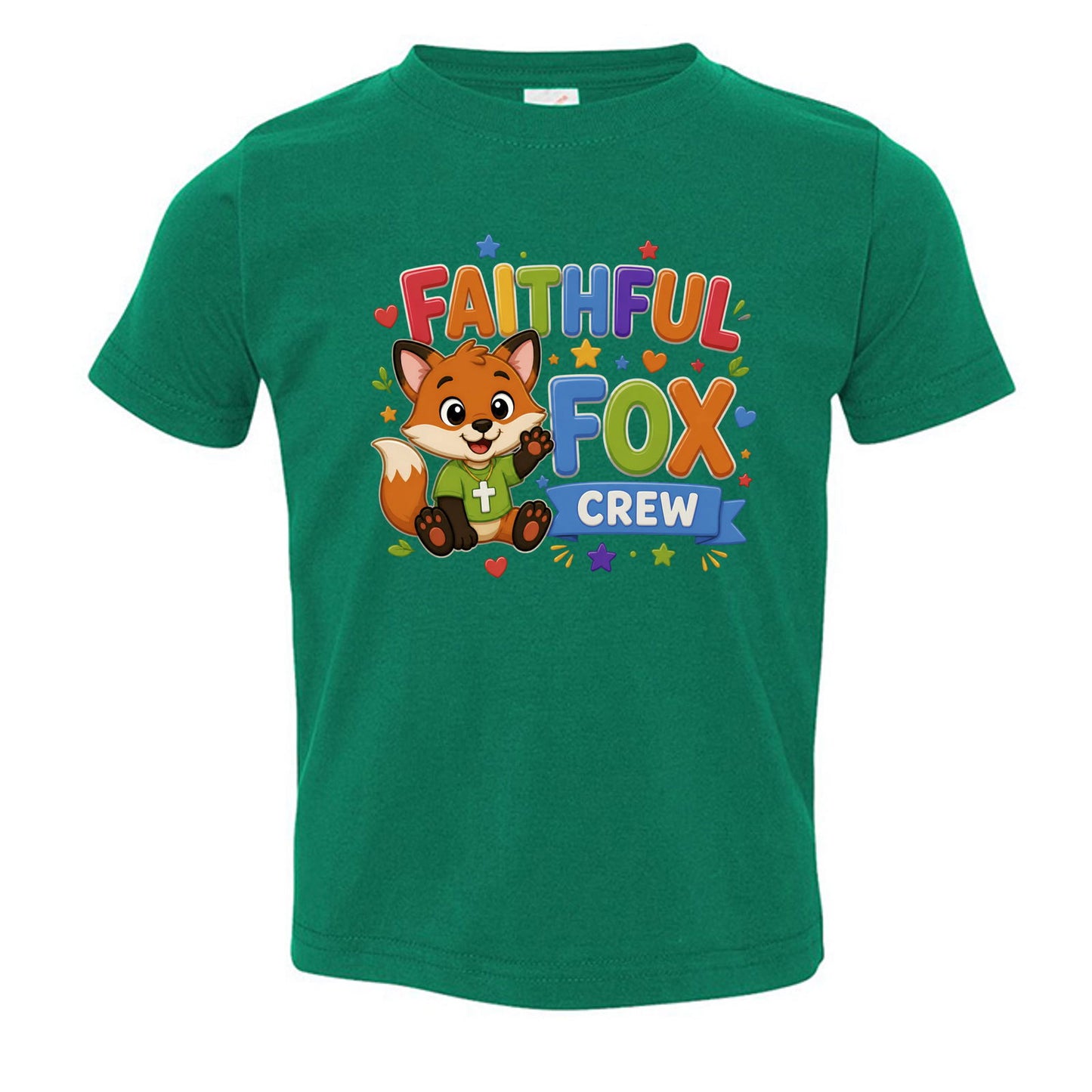 Faithful Fox Crew Toddler Christian T-shirt - ClaimedbyGodDesigns