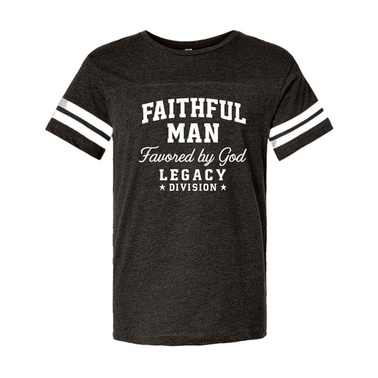 Faithful Man Legacy Division Men's Christian Football Fine Jersey T-shirt - ClaimedbyGodDesigns
