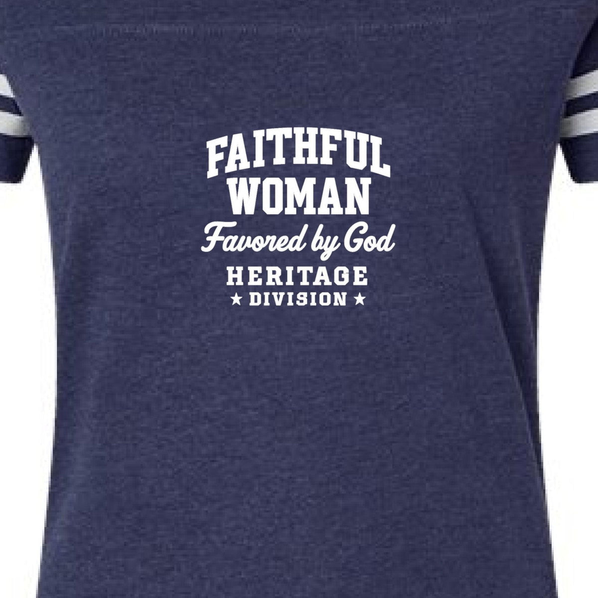 Faithful Woman Heritage Division Women's Christian Football Jersey T-shirt - ClaimedbyGodDesigns