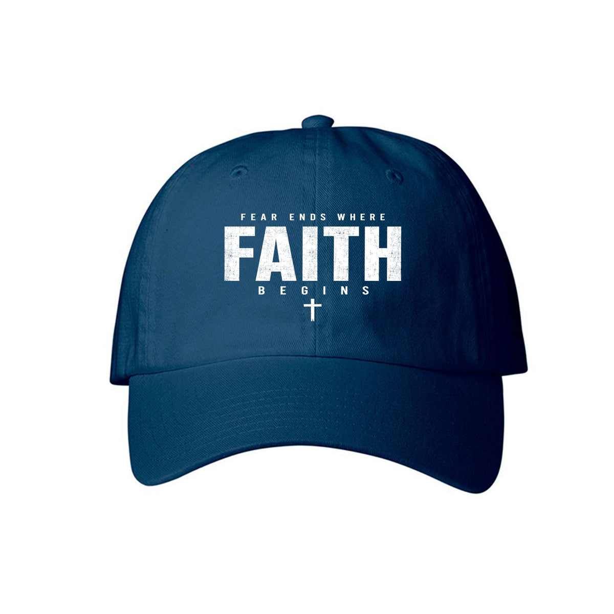 Fear Ends Where Faith Begins adult Christian Hat - ClaimedbyGodDesigns