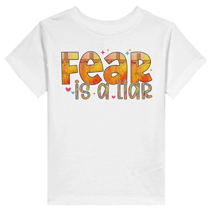 Fear Is A Liar Christian Toddler Staple T-Shirt - ClaimedbyGodDesigns
