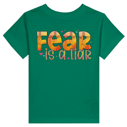 Fear Is A Liar Christian Toddler Staple T-Shirt - ClaimedbyGodDesigns