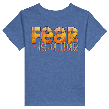 Fear Is A Liar Christian Toddler Staple T-Shirt - ClaimedbyGodDesigns