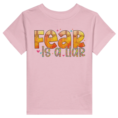 Fear Is A Liar Christian Toddler Staple T-Shirt - ClaimedbyGodDesigns
