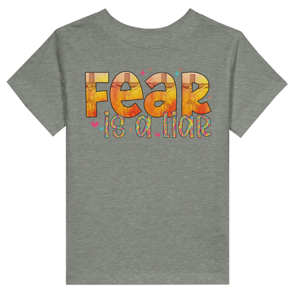 Fear Is A Liar Christian Toddler Staple T-Shirt - ClaimedbyGodDesigns
