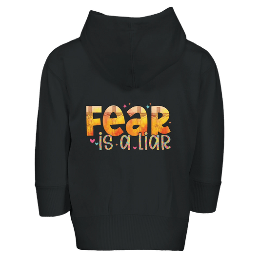 Fear Is A Liar Christian Toddler Zip Fleece Hooded Sweatshirt - ClaimedbyGodDesigns