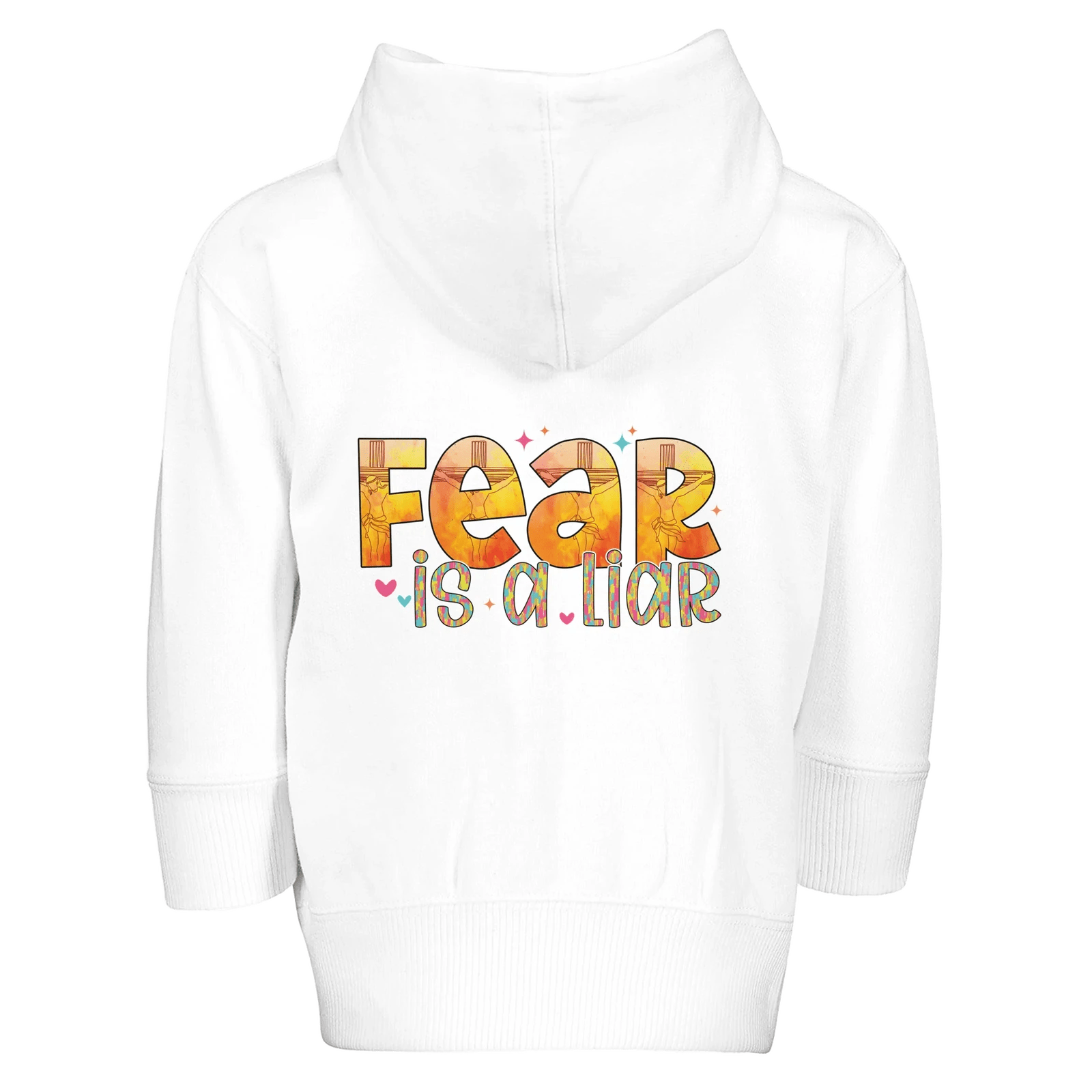 Fear Is A Liar Christian Toddler Zip Fleece Hooded Sweatshirt - ClaimedbyGodDesigns