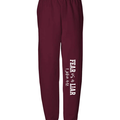 Fear Is a Liar Youth Christian Sweatpants - ClaimedbyGodDesigns