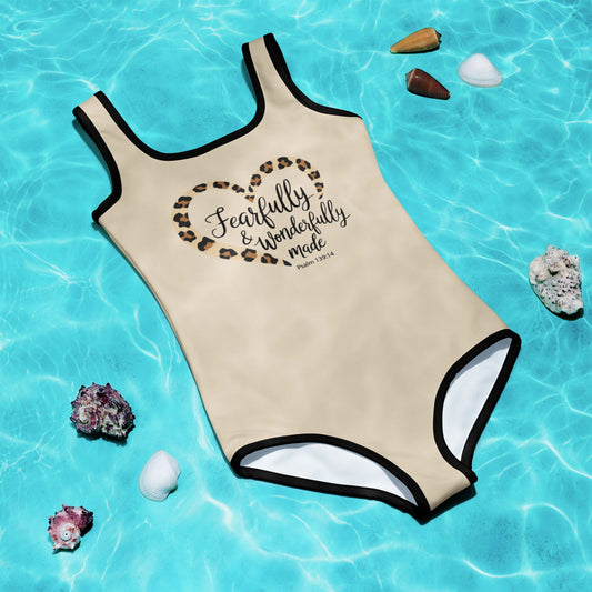 Fearfully And Wonderfully Made Christian Kids Swimsuit - ClaimedbyGodDesigns