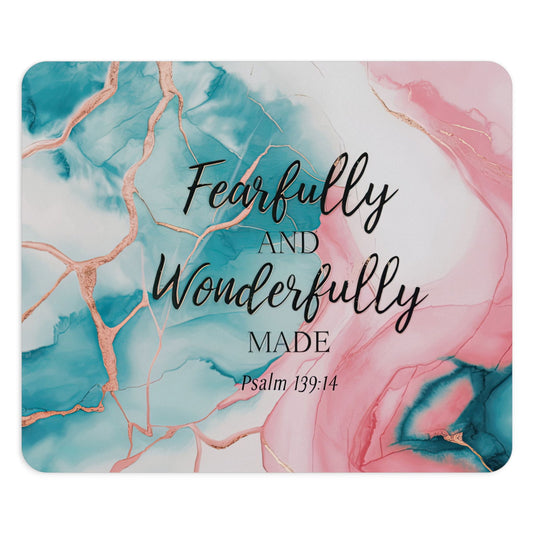 Fearfully And Wonderfully Made Christian Mouse Pad - ClaimedbyGodDesigns