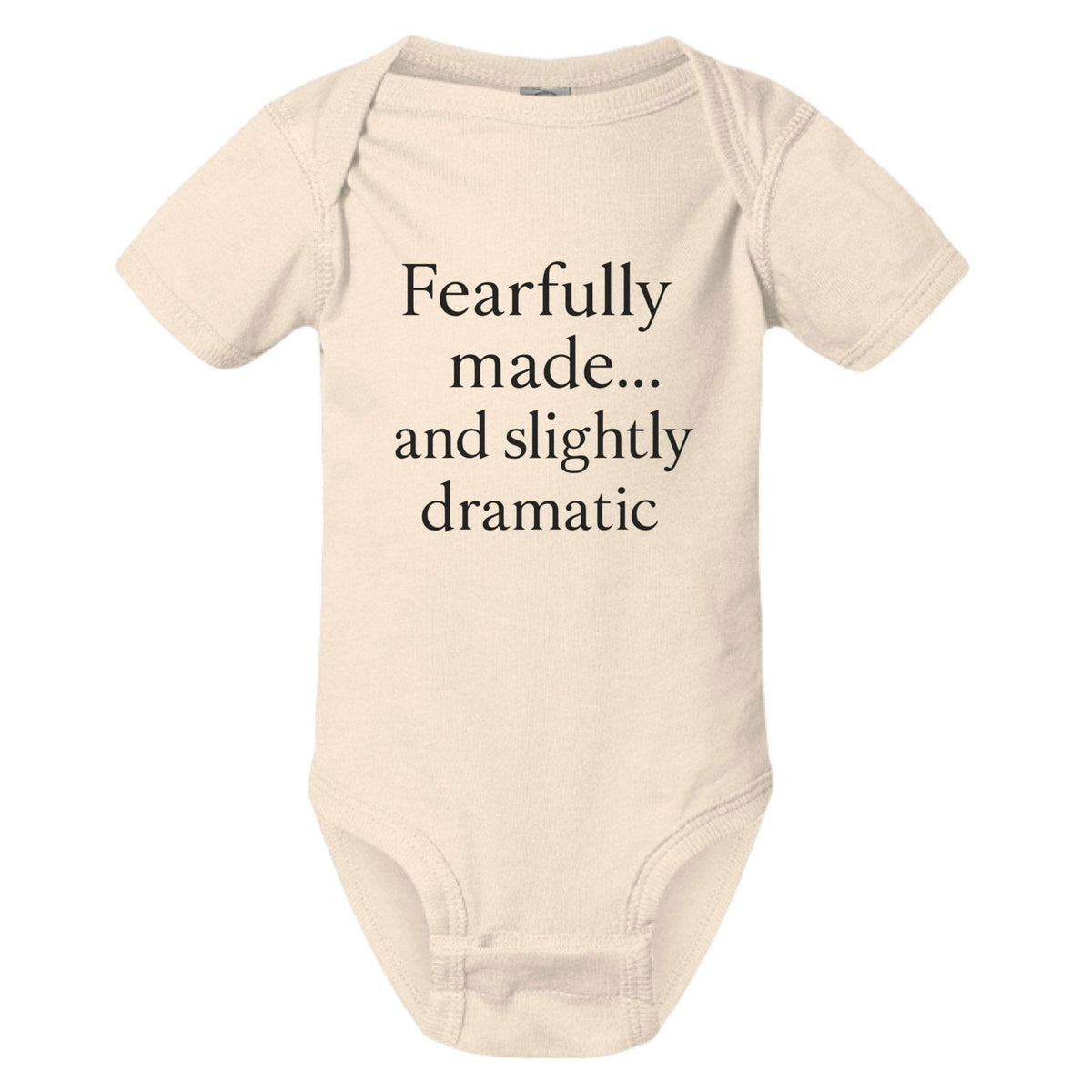 Fearfully Made And Slightly dramatic Christian Baby Jumpsuit - ClaimedbyGodDesigns
