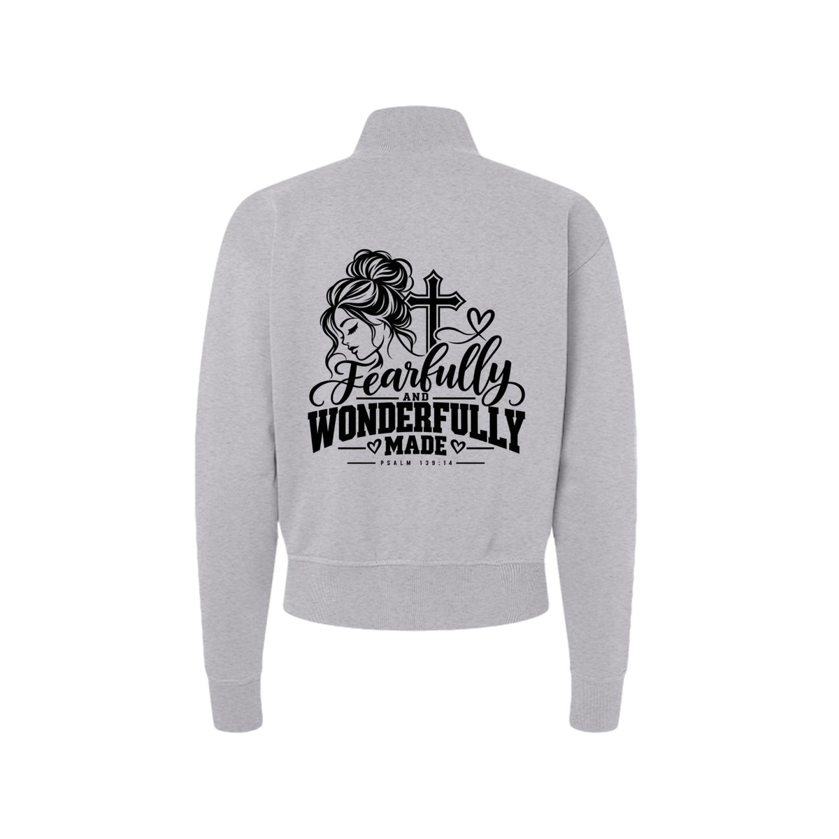 Fearfully and Wonderfully Made Women's Christian Zip Jacket | Psalm 139:14 - Claimed by God Designs