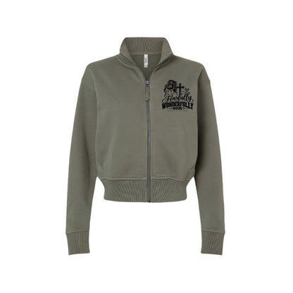 Fearfully and Wonderfully Made Women's Christian Zip Jacket | Psalm 139:14 - Claimed by God Designs