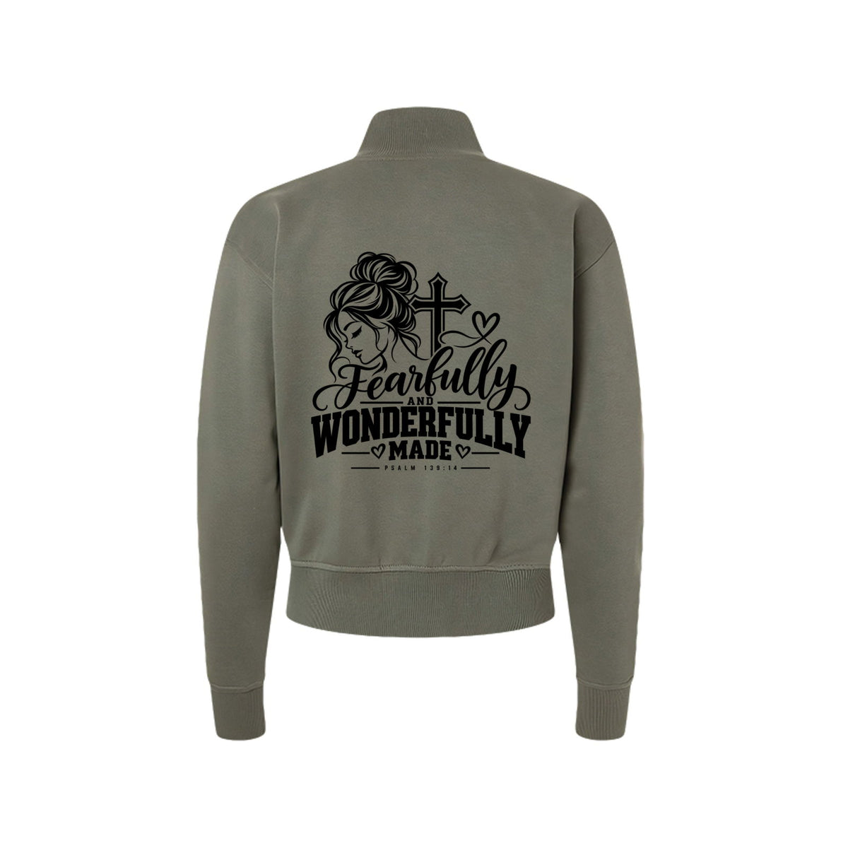 Fearfully and Wonderfully Made Women's Christian Zip Jacket | Psalm 139:14 - Claimed by God Designs