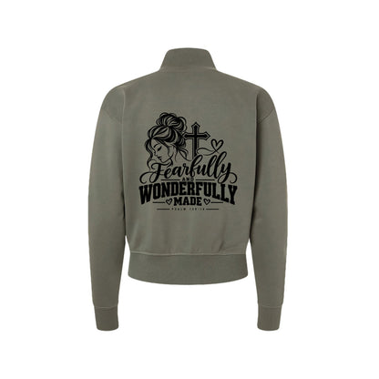 Fearfully and Wonderfully Made Women's Christian Zip Jacket | Psalm 139:14 - Claimed by God Designs