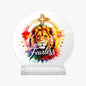 Fearless In Faith Christian Acrylic Plaque with Stand - Round - ClaimedbyGodDesigns