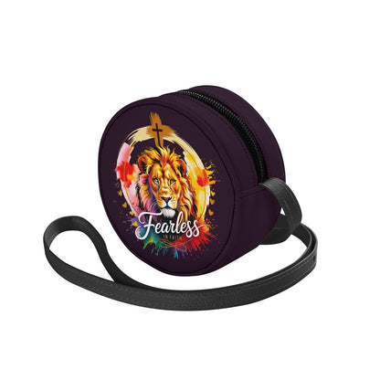 Fearless In Faith Christian Kids PU Small Round Bag Children Purse - ClaimedbyGodDesigns