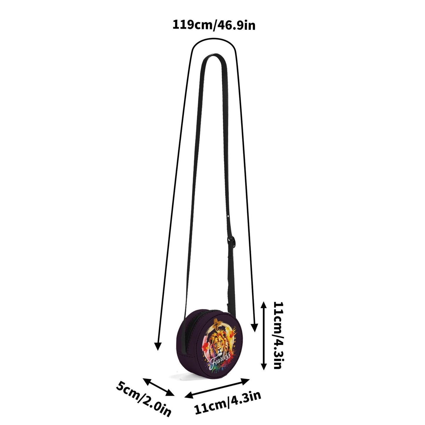 Fearless In Faith Christian Kids PU Small Round Bag Children Purse - ClaimedbyGodDesigns