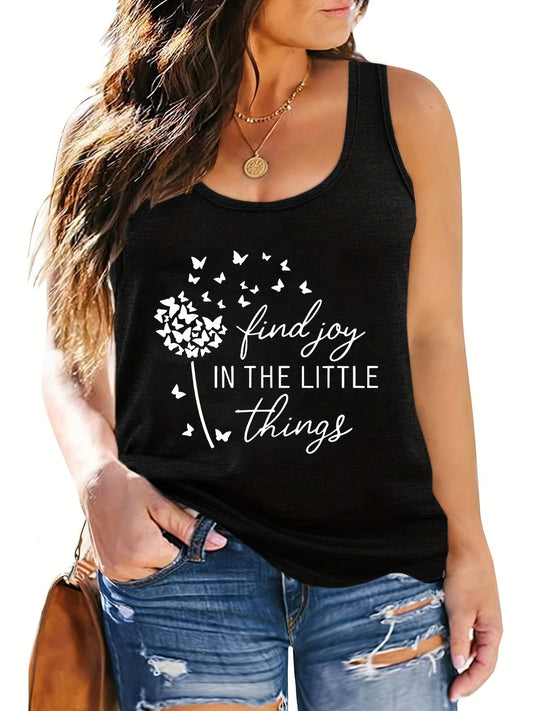 Find Joy In The Little Things Plus Size Women's Christian Tank Top - ClaimedbyGodDesigns