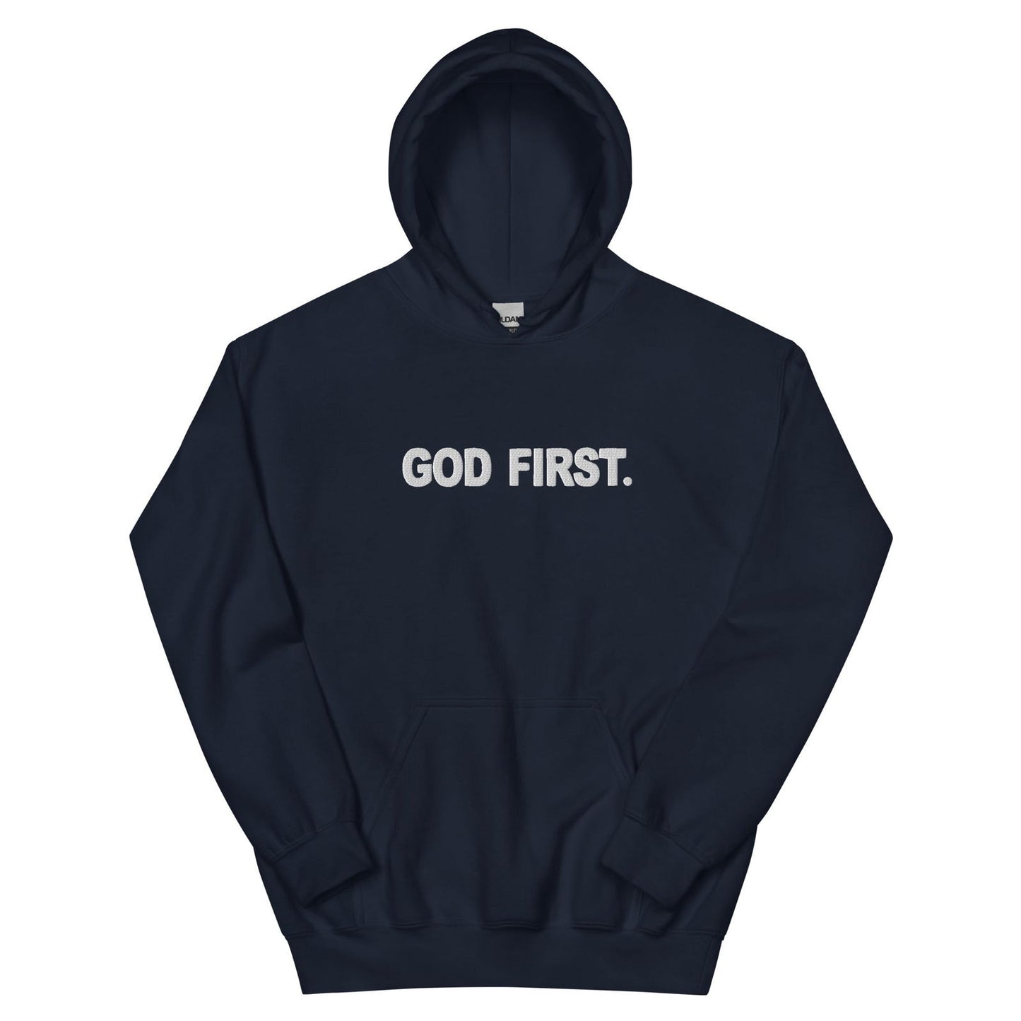 First Unisex Christian Embroidered Hooded Sweatshirt - ClaimedbyGodDesigns