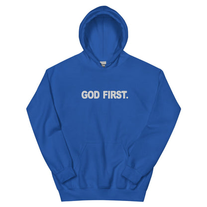 First Unisex Christian Embroidered Hooded Sweatshirt - ClaimedbyGodDesigns