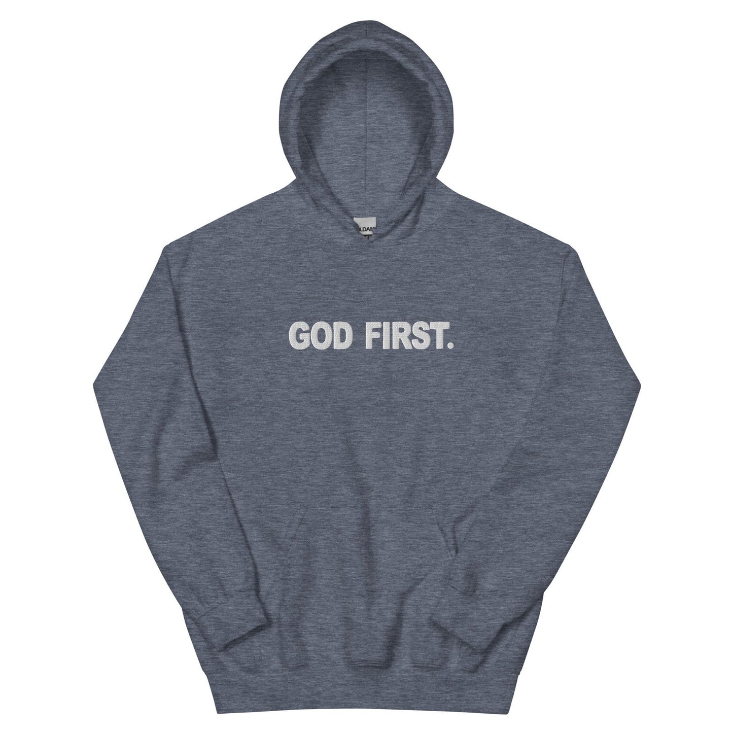 First Unisex Christian Embroidered Hooded Sweatshirt - ClaimedbyGodDesigns