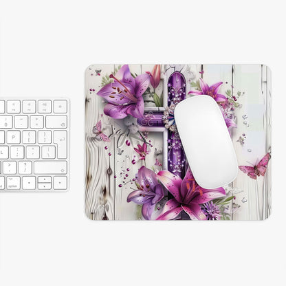 Floral Cross Christian Mouse Pad - ClaimedbyGodDesigns