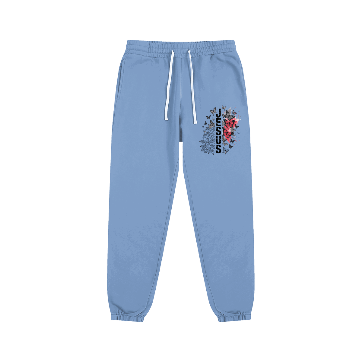 Flowered Jesus Unisex Christian Sweatpants - ClaimedbyGodDesigns