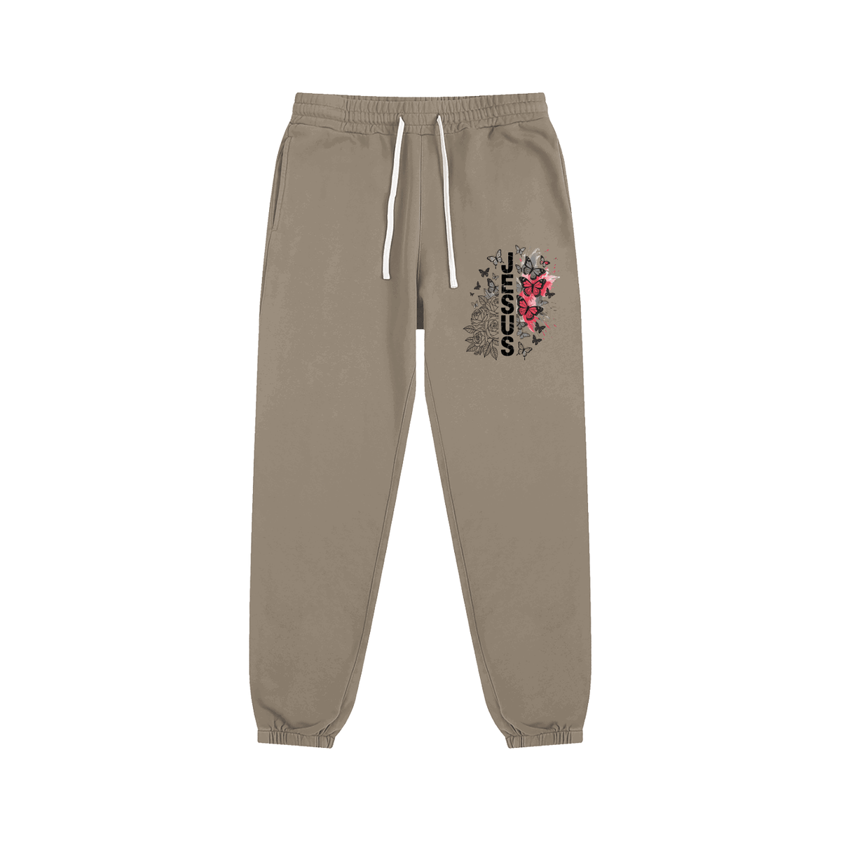Flowered Jesus Unisex Christian Sweatpants - ClaimedbyGodDesigns