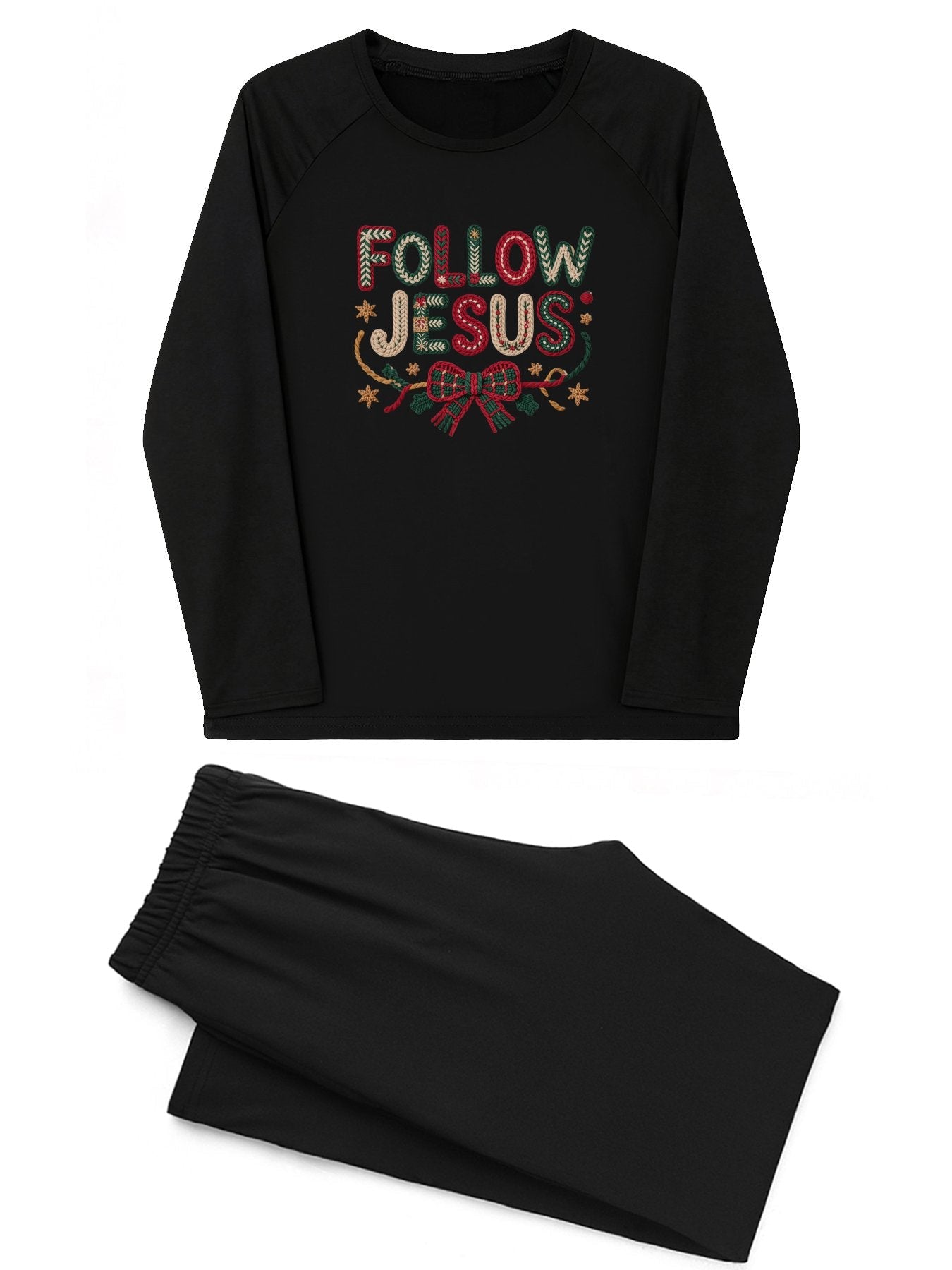 Follow Him Unisex Adult Christian Christmas Plaid Pajamas - ClaimedbyGodDesigns