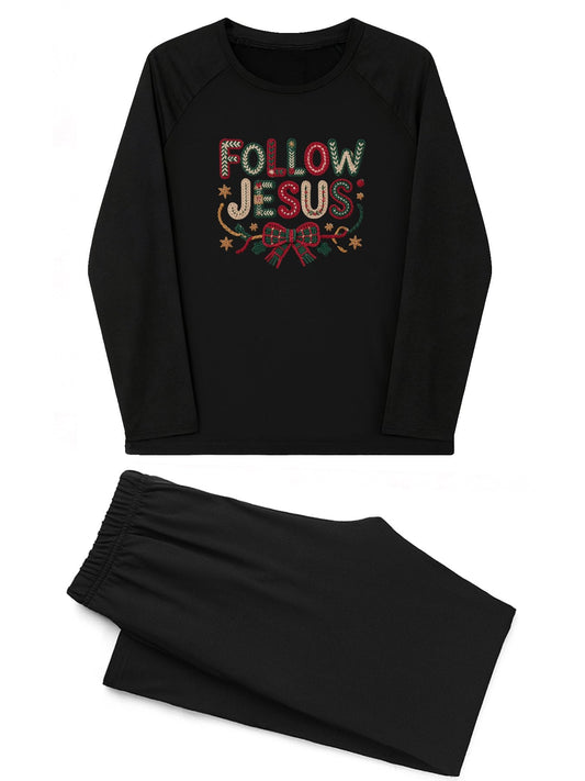 Follow Him Unisex Adult Christian Christmas Plaid Pajamas - ClaimedbyGodDesigns