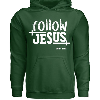 Follow Him Unisex Christian Pullover Hooded Sweatshirt - ClaimedbyGodDesigns
