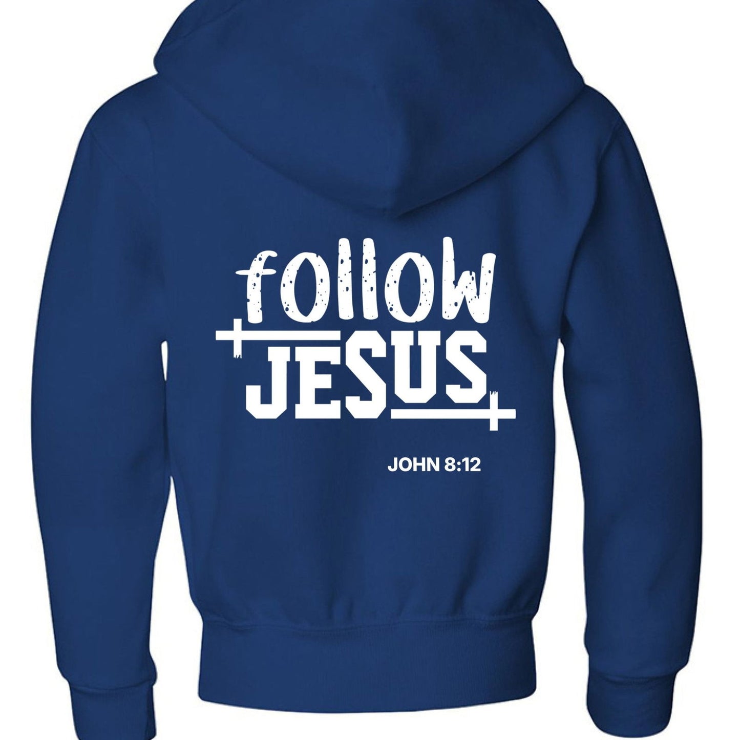 Follow Him Youth Christian Full-Zip Hooded Sweatshirt - ClaimedbyGodDesigns