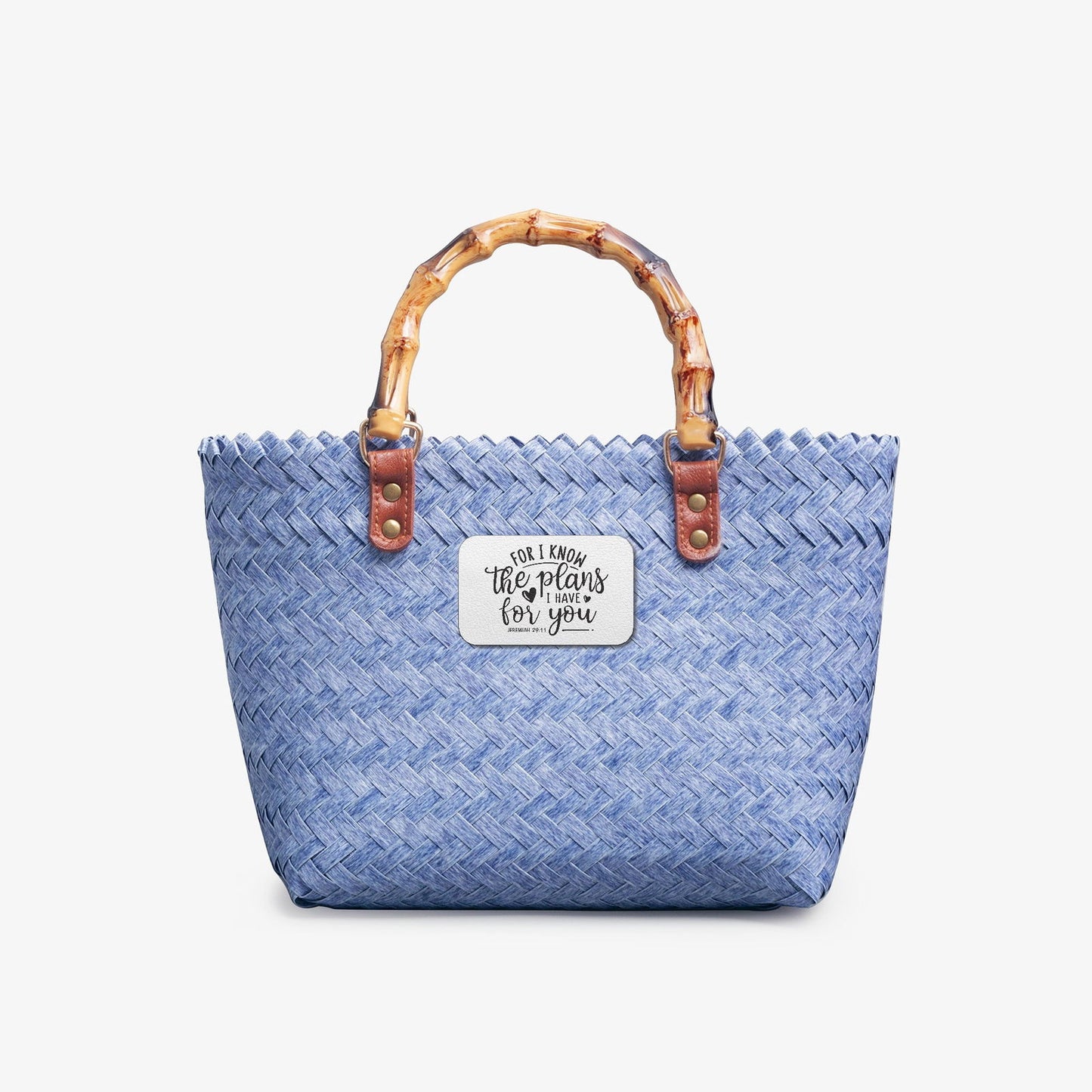 For I Know The Plans I Have For You Christian Woven Basket Bag - ClaimedbyGodDesigns