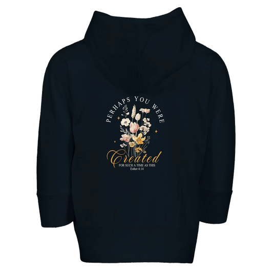 For Such A Time Christian Toddler Zip Fleece Hooded Sweatshirt - ClaimedbyGodDesigns