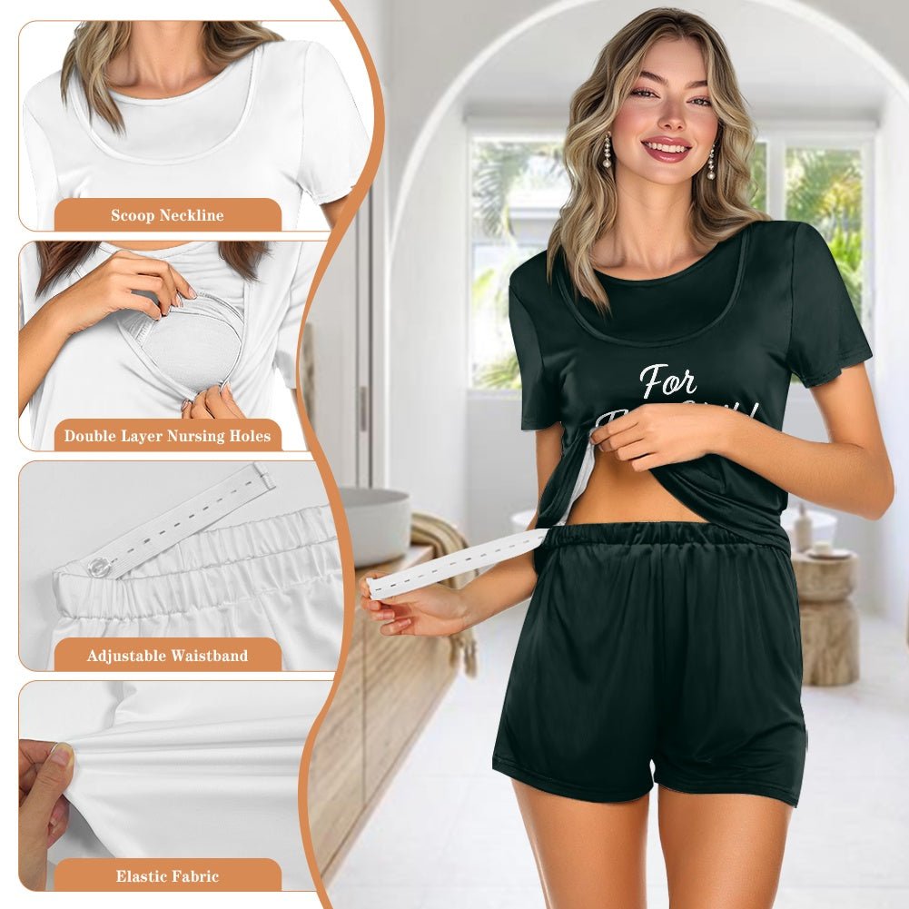 For This Child I Prayed Christian Maternity Short Sleeve Pajama Set - ClaimedbyGodDesigns