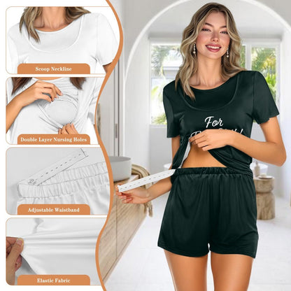 For This Child I Prayed Christian Maternity Short Sleeve Pajama Set - ClaimedbyGodDesigns