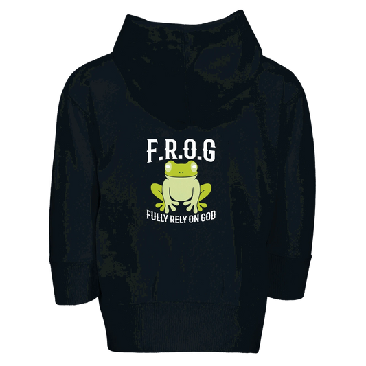 Fully Rely On Him Christian Toddler Zip Fleece Hooded Sweatshirt - ClaimedbyGodDesigns