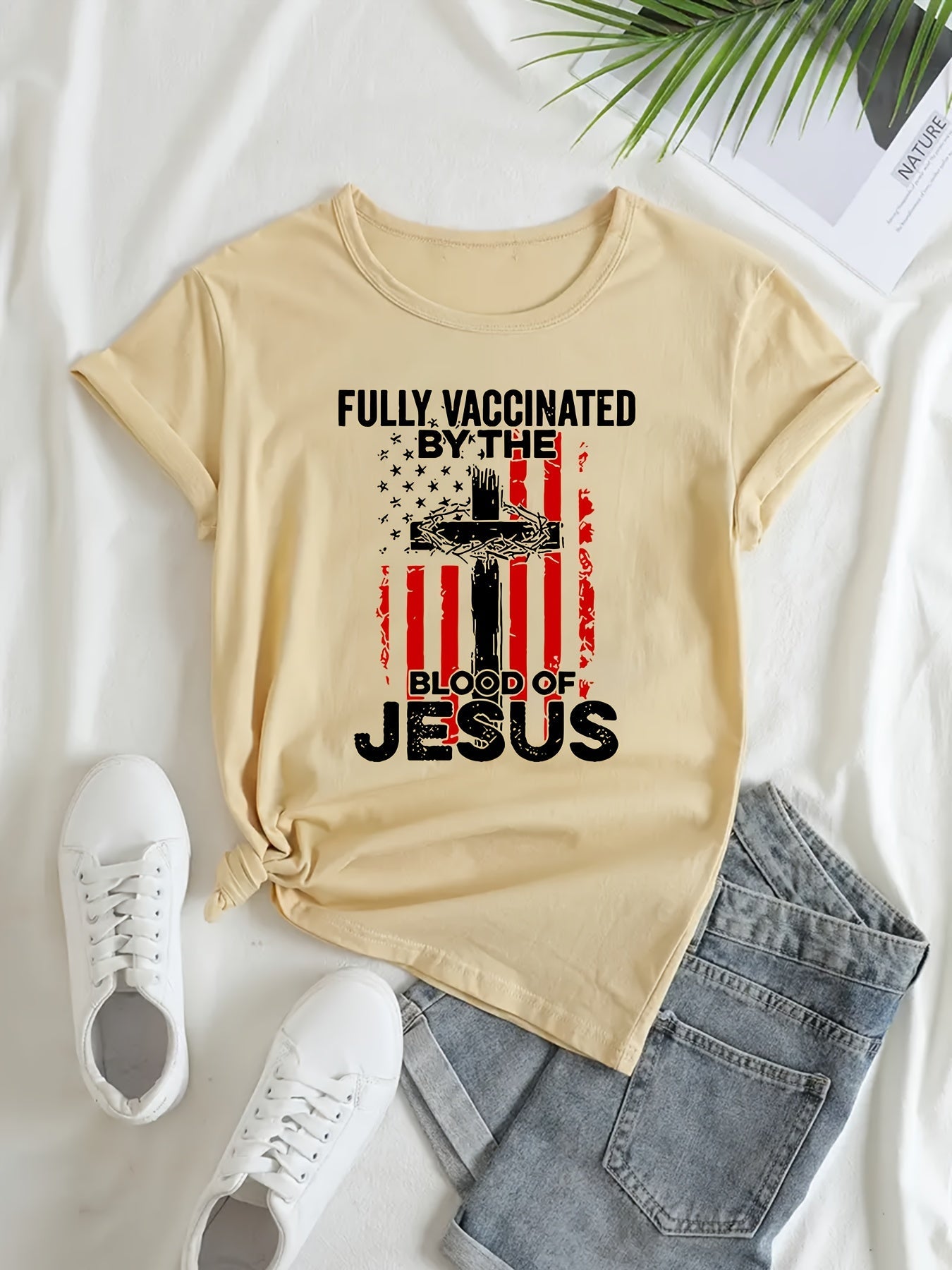 Fully Vaccinated By The Blood Of Jesus Women's Christian T-shirt - ClaimedbyGodDesigns