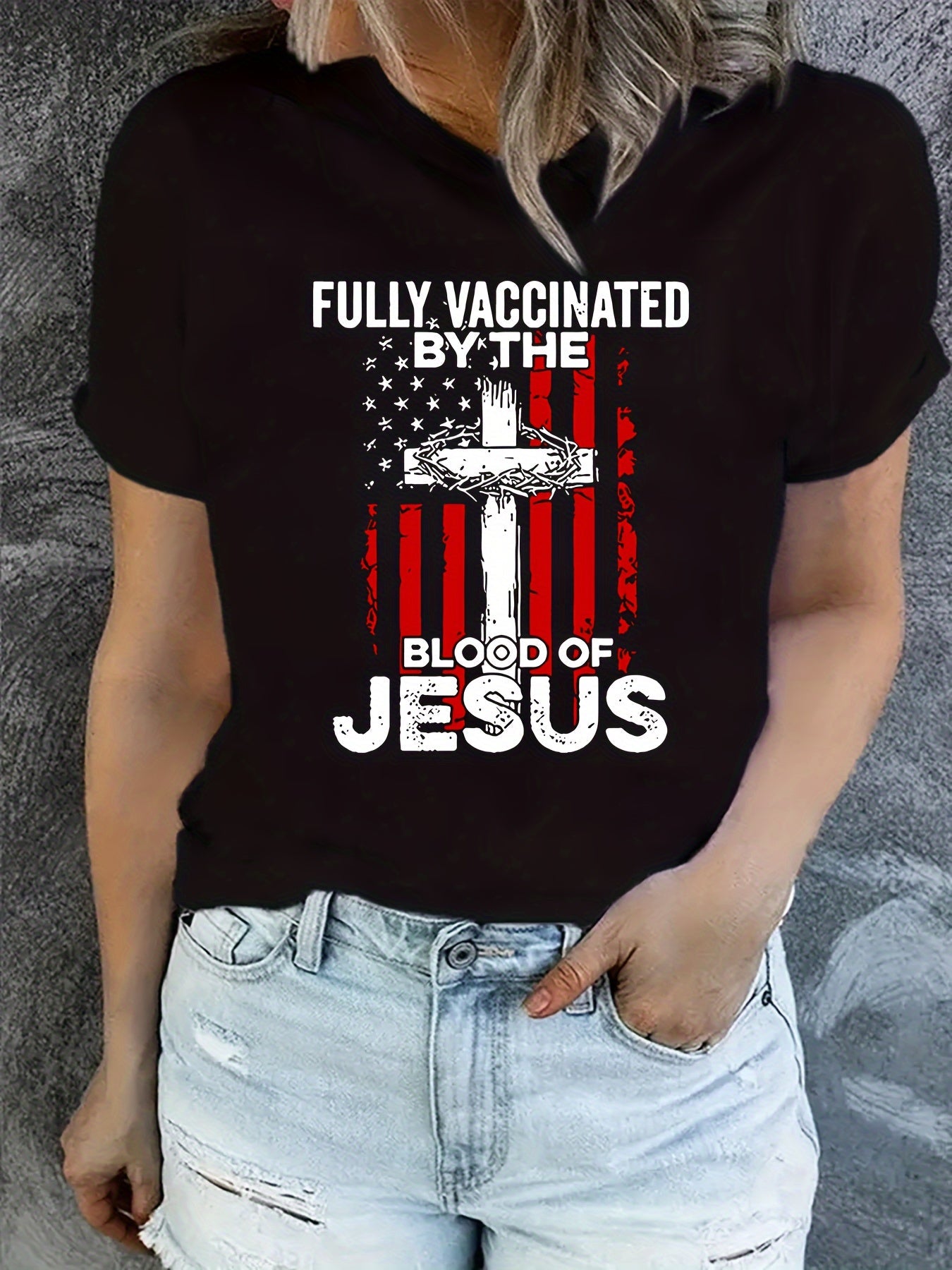 Fully Vaccinated By The Blood Of Jesus Women's Christian T-shirt - ClaimedbyGodDesigns