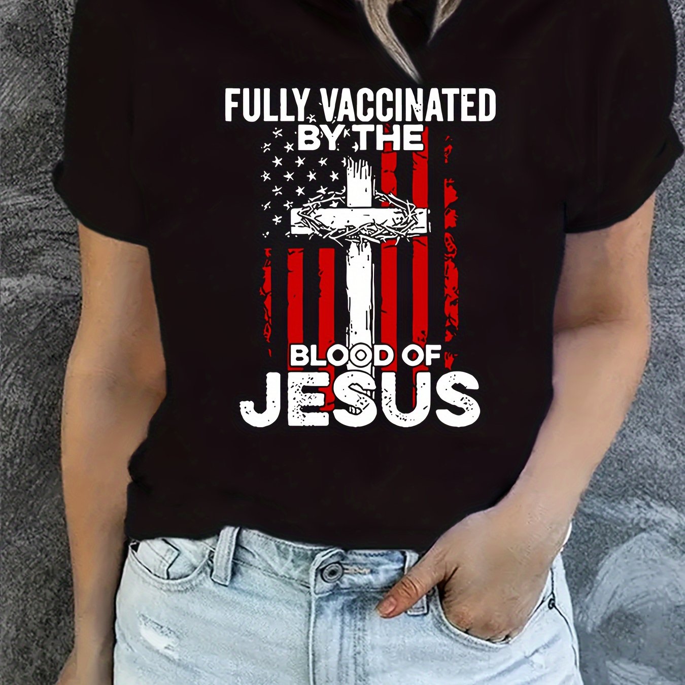 Fully Vaccinated By The Blood Of Jesus Women's Christian T-shirt - ClaimedbyGodDesigns