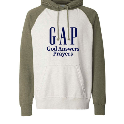 GAP He Answers Prayers Unisex Christian Vintage Heather Pullover Hooded Sweatshirt - ClaimedbyGodDesigns