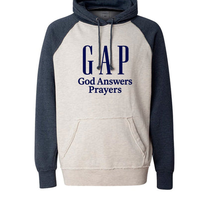 GAP He Answers Prayers Unisex Christian Vintage Heather Pullover Hooded Sweatshirt - ClaimedbyGodDesigns