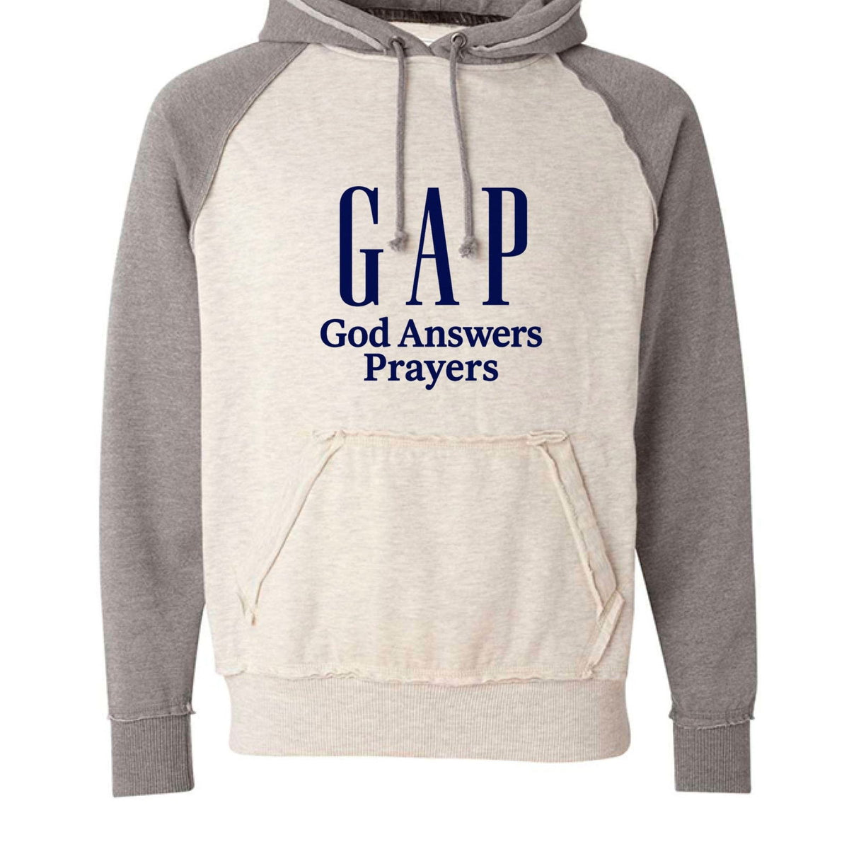 GAP He Answers Prayers Unisex Christian Vintage Heather Pullover Hooded Sweatshirt - ClaimedbyGodDesigns