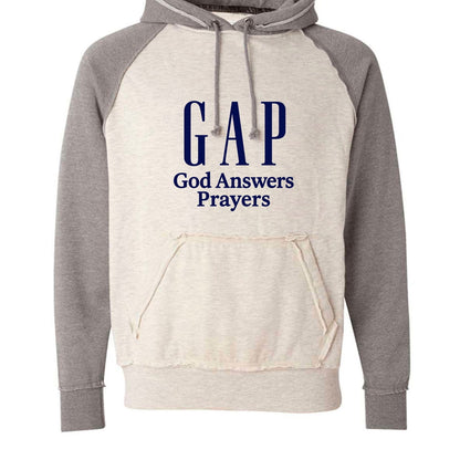 GAP He Answers Prayers Unisex Christian Vintage Heather Pullover Hooded Sweatshirt - ClaimedbyGodDesigns