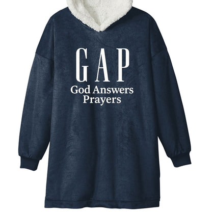 GAP He Answers Prayers Unisex Premium Wearable Blanket - ClaimedbyGodDesigns