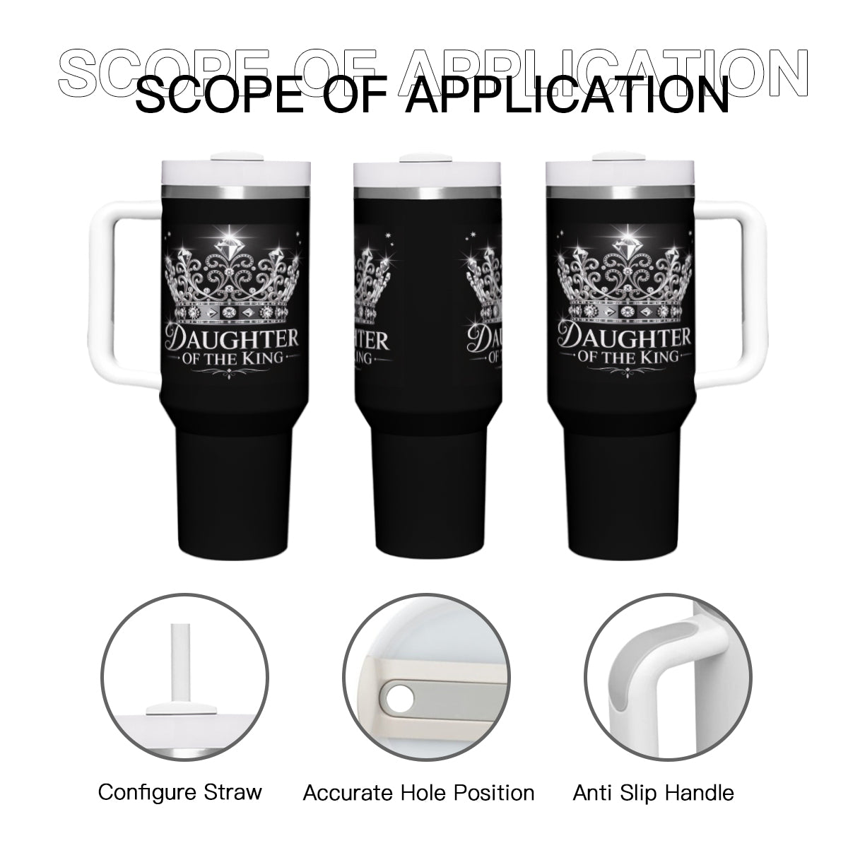 Daughter Of The King Royal Christian Stainless Steel Tumbler 40oz - ClaimedbyGodDesigns