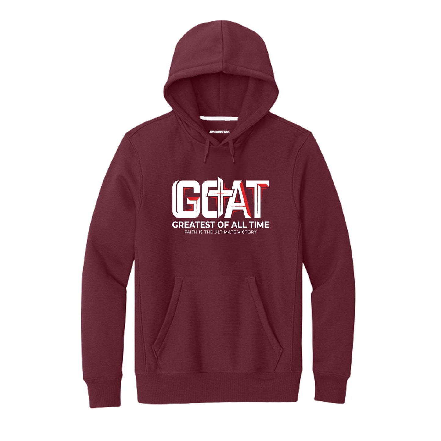 G.O.A.T Faith Is The Ultimate Victory Unisex Christian Pullover Hooded Sweatshirt - ClaimedbyGodDesigns