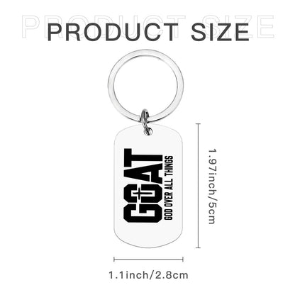 GOAT  Over All Things Double-Sided Stainless Steel Keychain - ClaimedbyGodDesigns