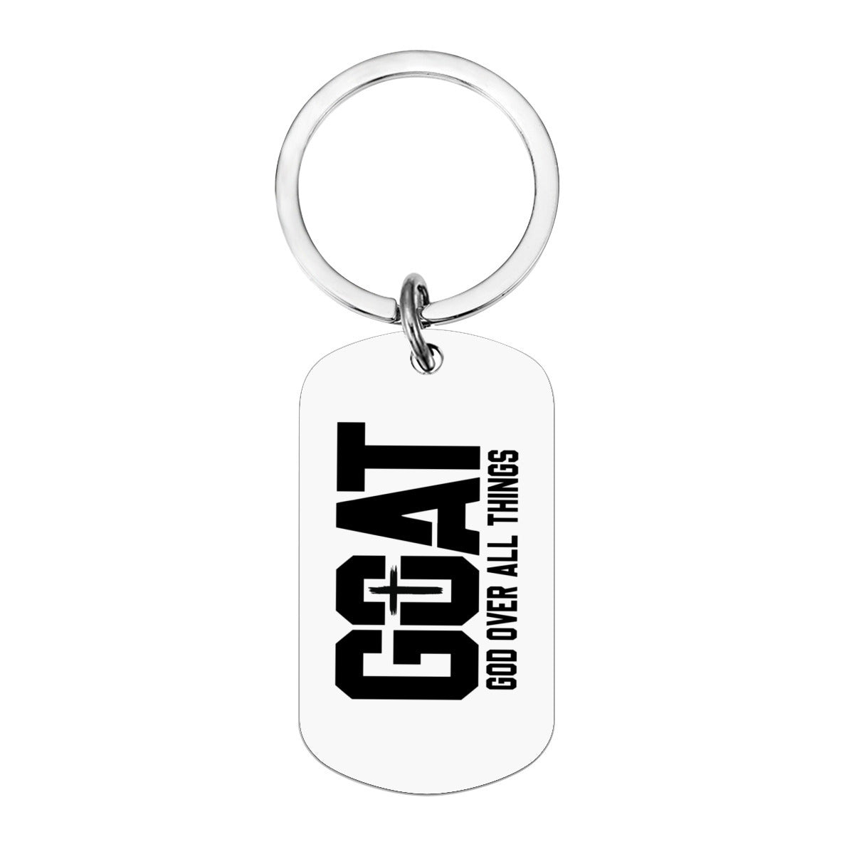GOAT  Over All Things Double-Sided Stainless Steel Keychain - ClaimedbyGodDesigns